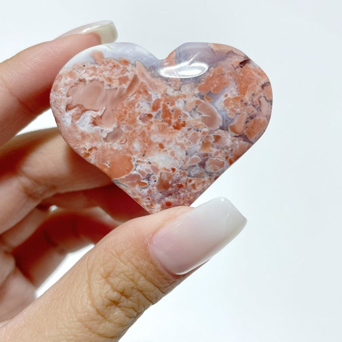 Beautiful Pink Agate Heart Wholesale
