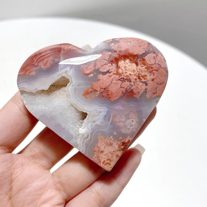 Beautiful Pink Agate Heart Wholesale