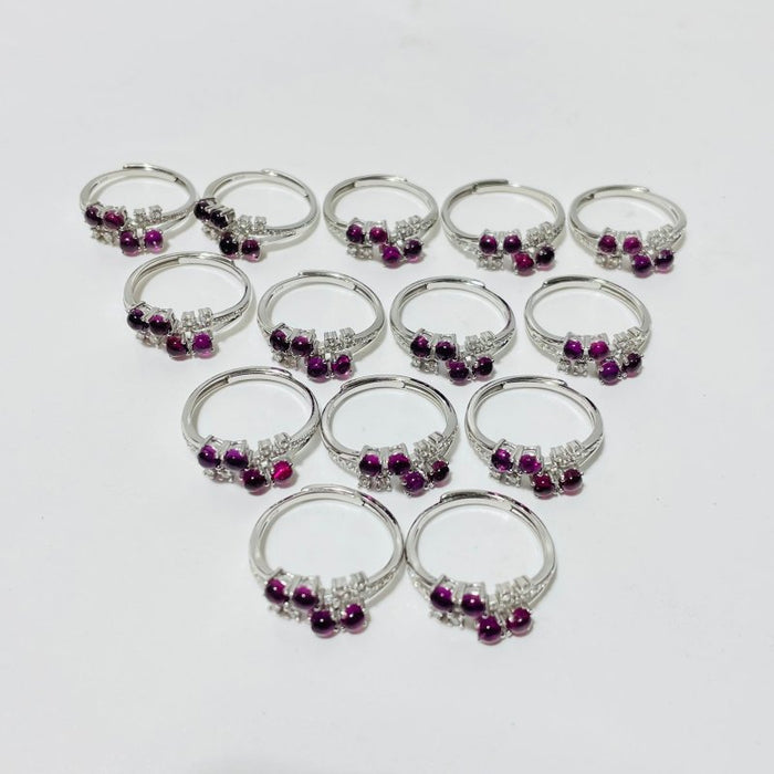 Beautiful Purple Garnet S925 Sterling Silver Ring Wholesale