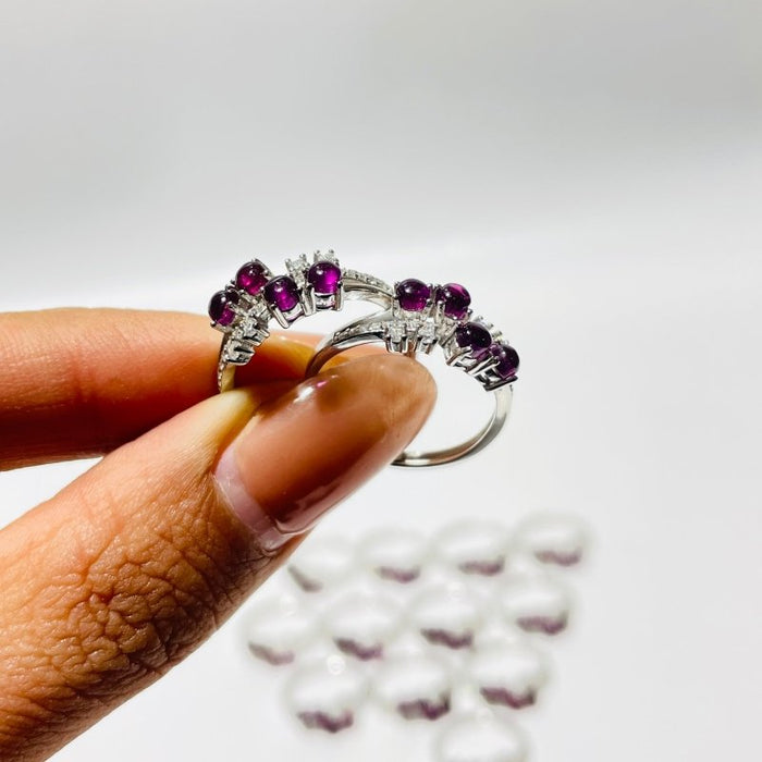 Beautiful Purple Garnet S925 Sterling Silver Ring Wholesale
