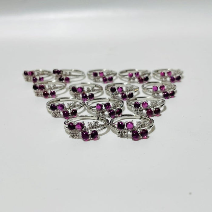 Beautiful Purple Garnet S925 Sterling Silver Ring Wholesale