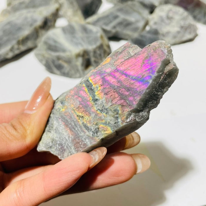 Beautiful Purple Labradorite Slab Backside Rough Wholesale