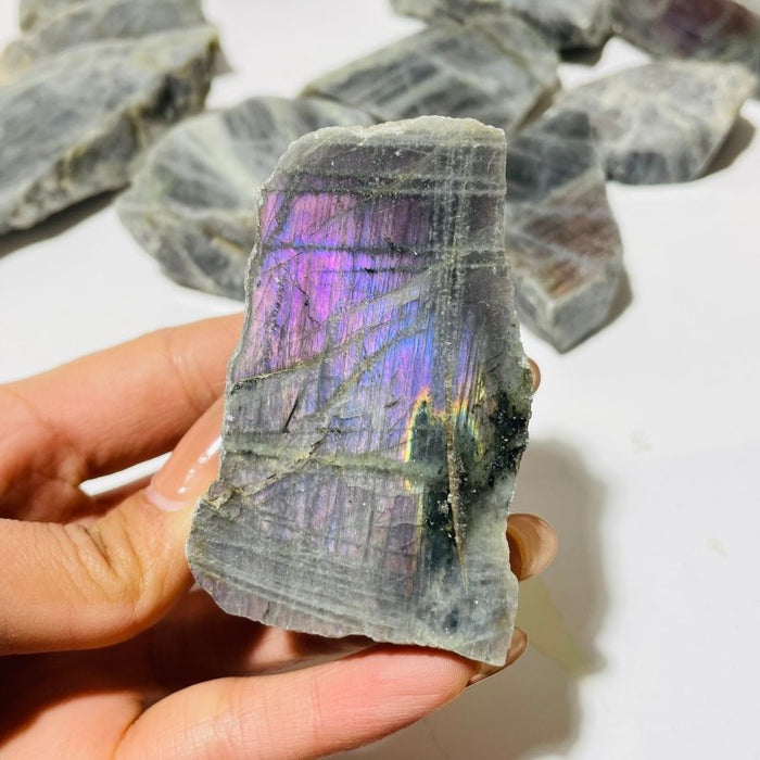 Beautiful Purple Labradorite Slab Backside Rough Wholesale