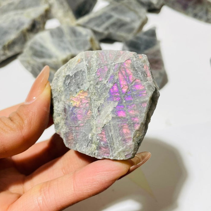 Beautiful Purple Labradorite Slab Backside Rough Wholesale