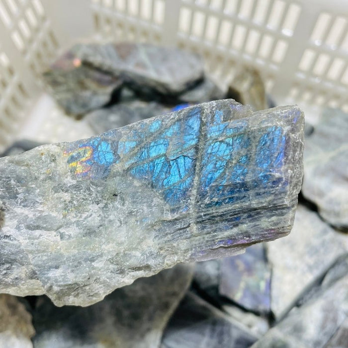 Beautiful Purple Labradorite Slab Backside Rough Wholesale