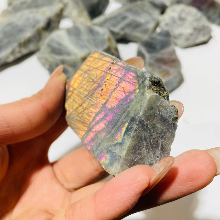 Beautiful Purple Labradorite Slab Backside Rough Wholesale
