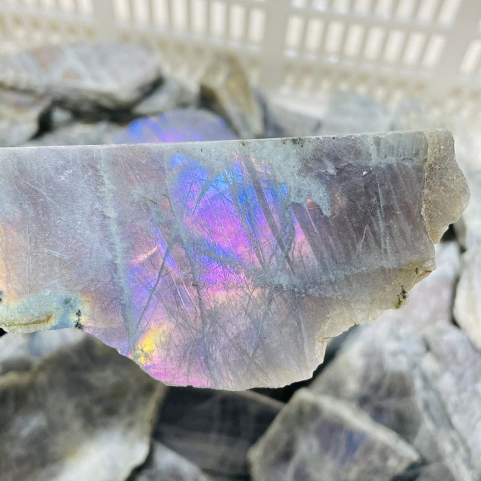 Beautiful Purple Labradorite Slab Backside Rough Wholesale