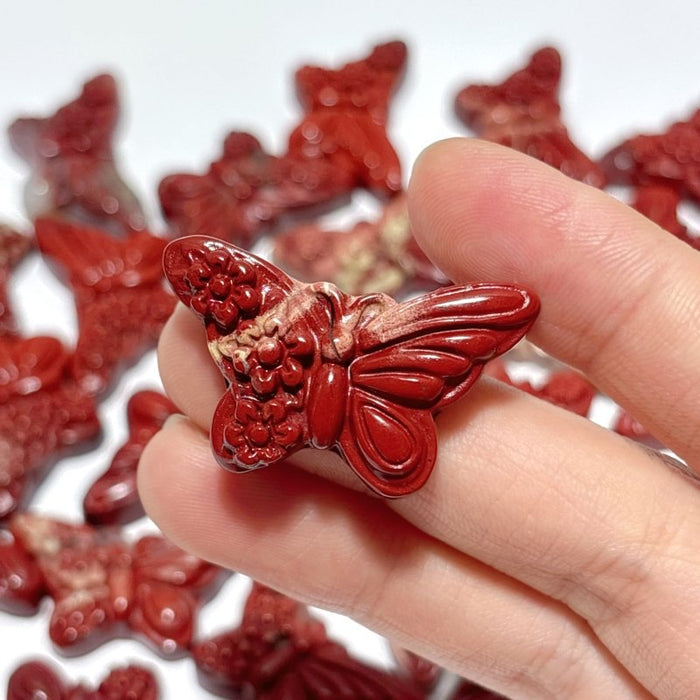 Beautiful Red Jasper Butterfly Carving Wholesale