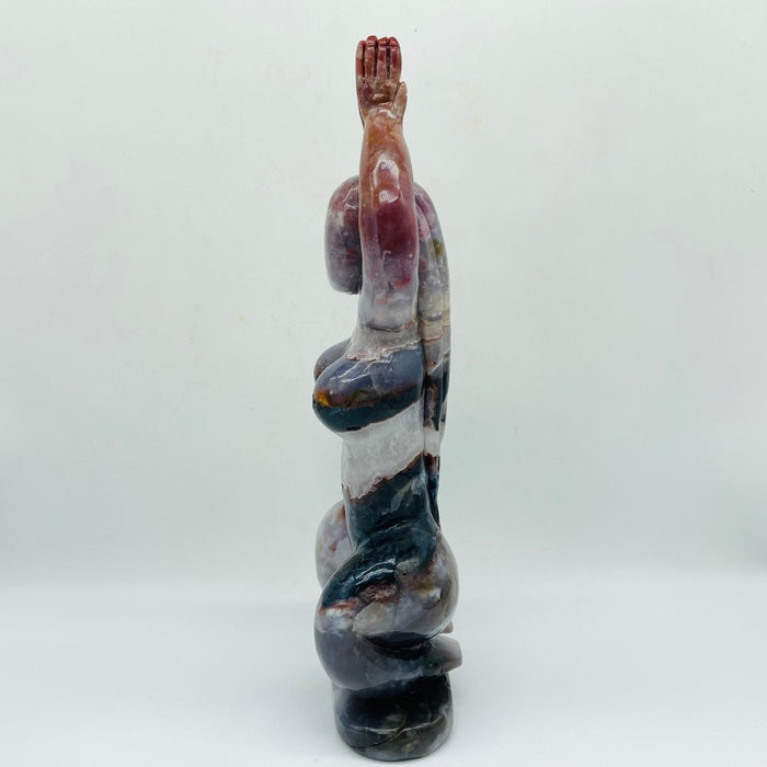 Beautiful Red Moss Agate Mixed Quartz Large Goddess Carving
