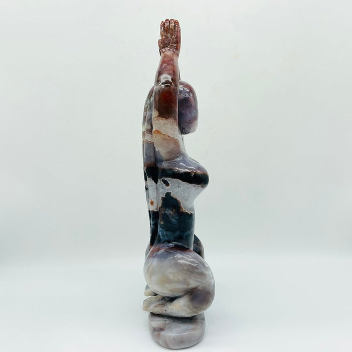 Beautiful Red Moss Agate Mixed Quartz Large Goddess Carving