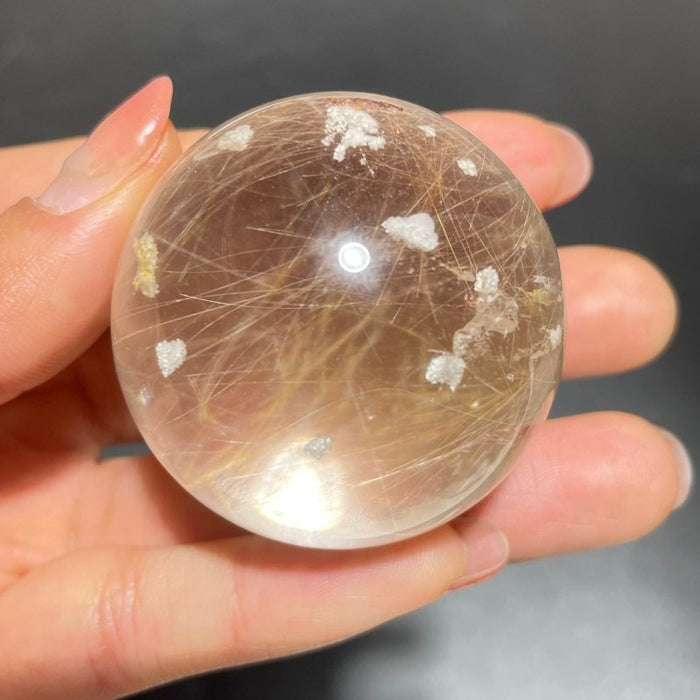 Beautiful Rutile Mixed Garden Quartz Sphere