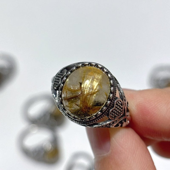 Beautiful Rutile Quartz Crystal Ring Wholesale