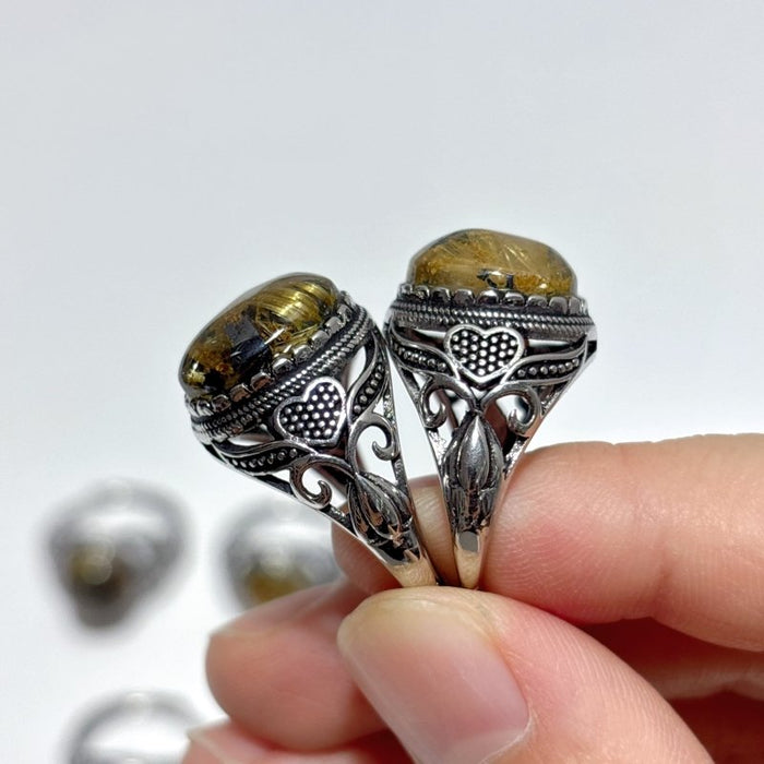 Beautiful Rutile Quartz Crystal Ring Wholesale