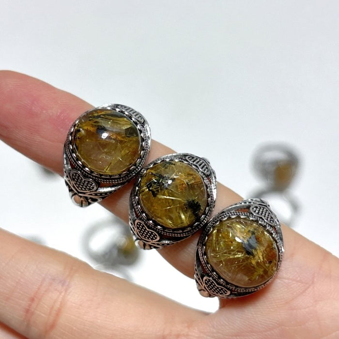 Beautiful Rutile Quartz Crystal Ring Wholesale