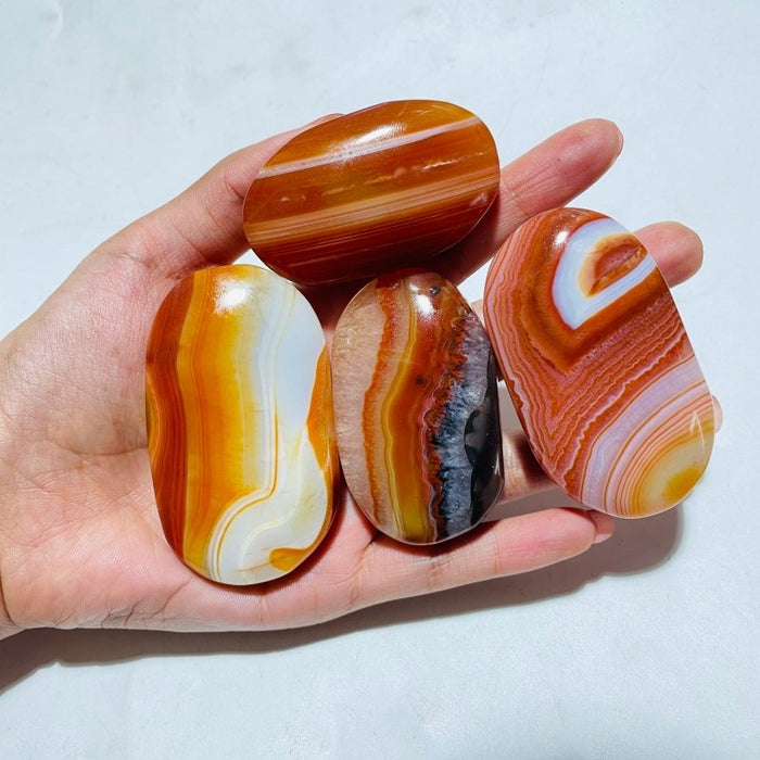Beautiful Stripe Carnelian Mixed Quartz Palm Wholesale