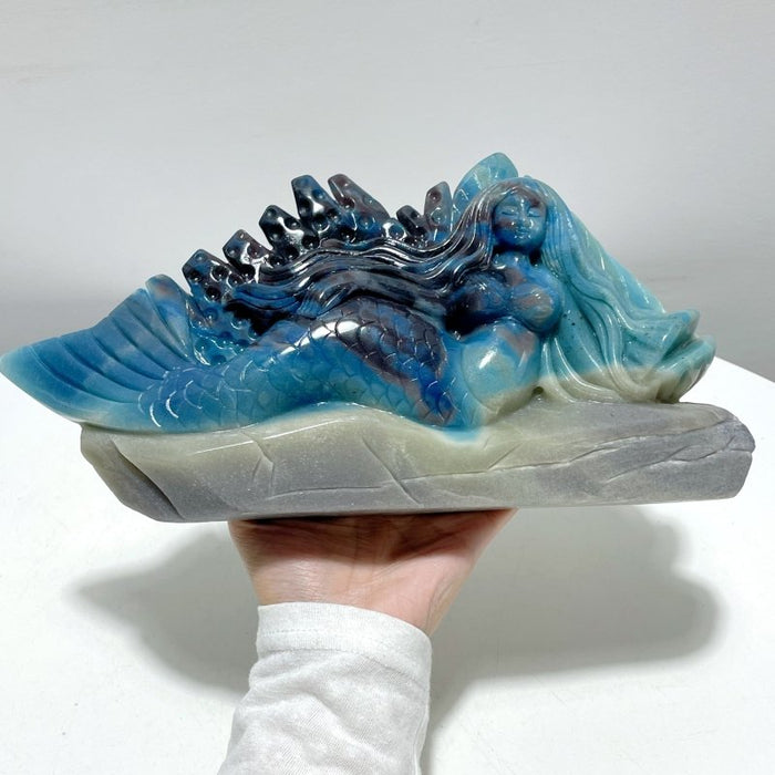 Beautiful Trolleite Mermaid and Coral Carving