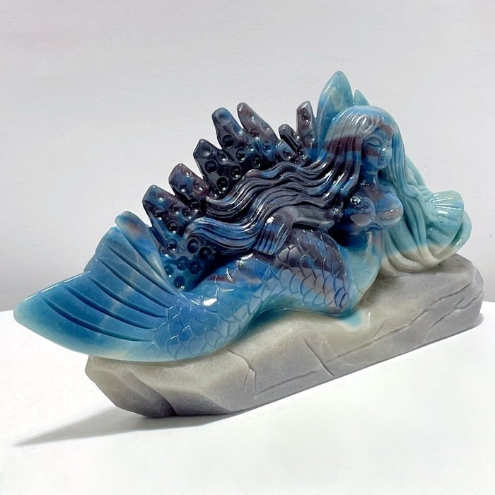 Beautiful Trolleite Mermaid and Coral Carving