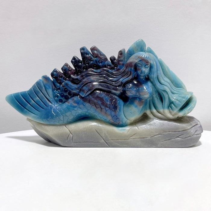 Beautiful Trolleite Mermaid and Coral Carving