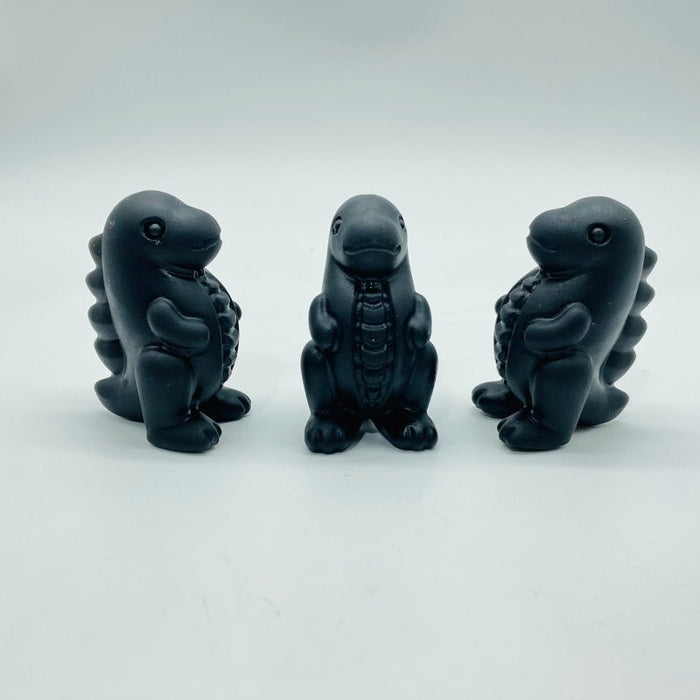 Black Obsidian Baby Dinosaur Carving Wholesale