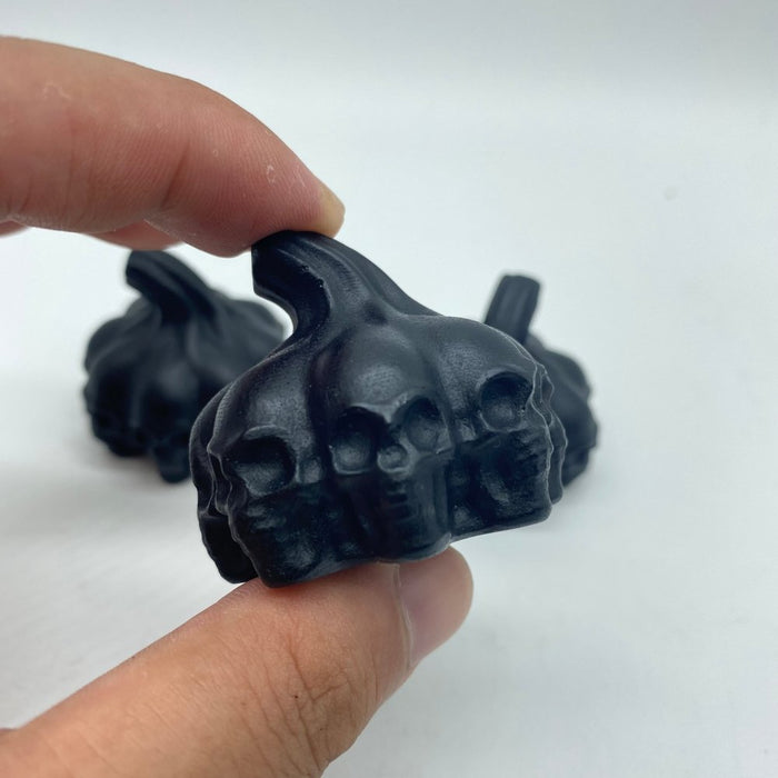 Black Obsidian Halloween Skull Pumpkin Carving Wholesale