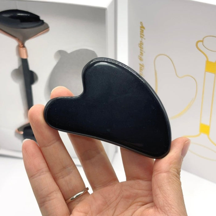 Black Obsidian Roller and Gua Sha A Set Wholesale
