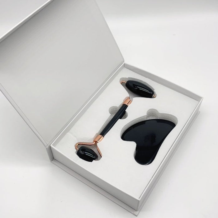 Black Obsidian Roller and Gua Sha A Set Wholesale