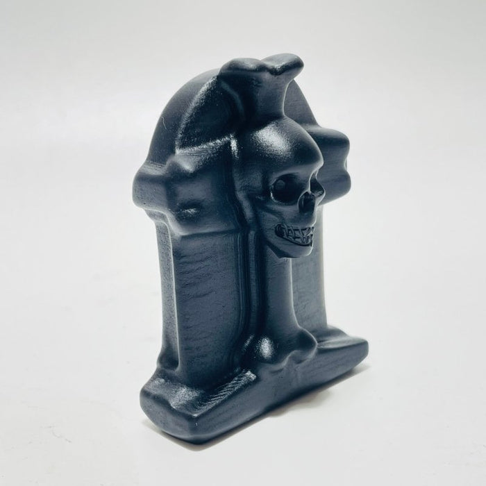 Black Obsidian Tombstone Skull Cross Carving Wholesale