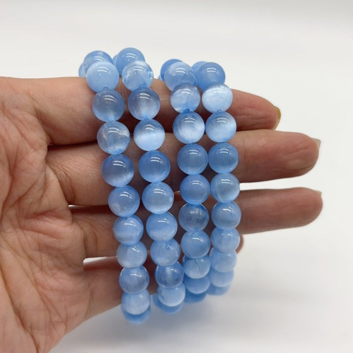 Blue Aura Selenite Crystal Bracelet Wholesale