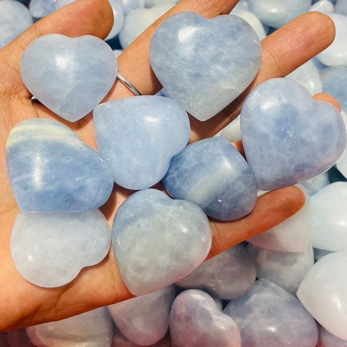 Blue Calcite Stone Heart Wholesale