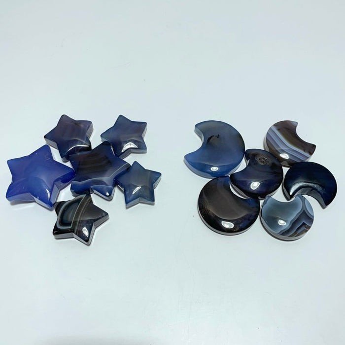 Blue Dyed Agate Moon & Star Wholesale