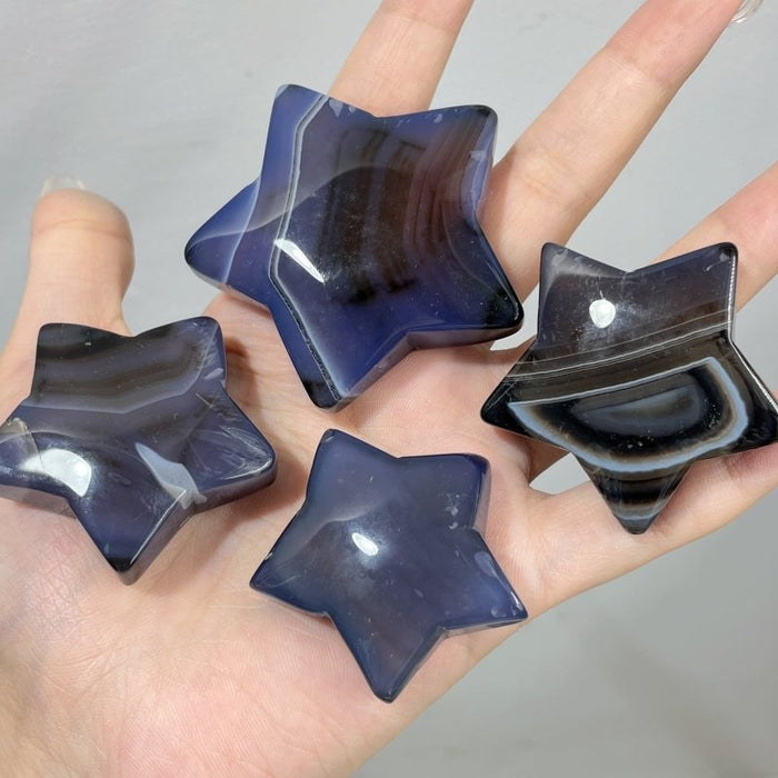 Blue Dyed Agate Moon & Star Wholesale