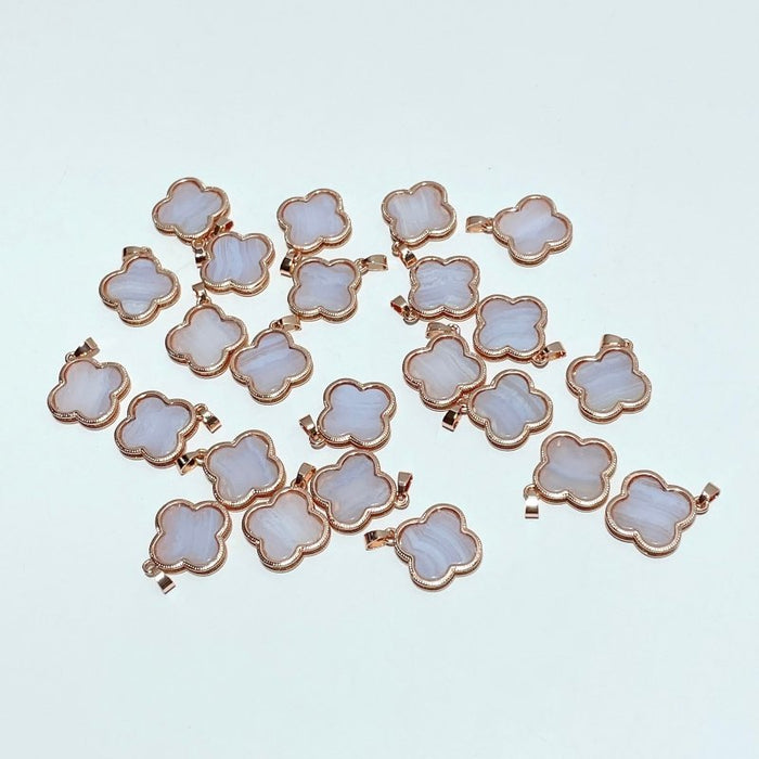 Blue Lace Agate Four Leaf Clover Pendant Wholesale