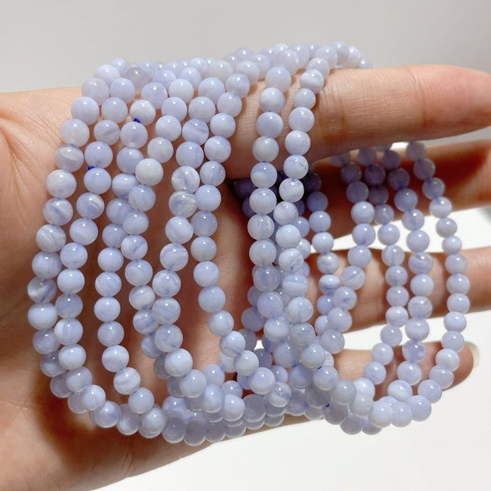 Blue Lace Agate Mini 4MM Beads Bracelet Wholesale