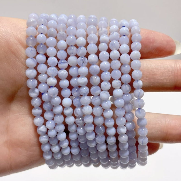 Blue Lace Agate Mini 4MM Beads Bracelet Wholesale