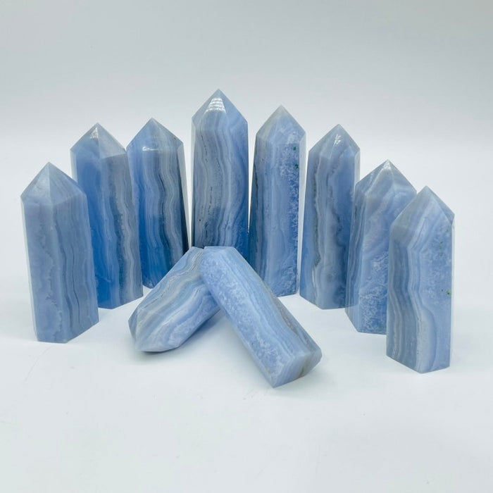 Blue Lace Agate Tower Point Crystal Wholesale