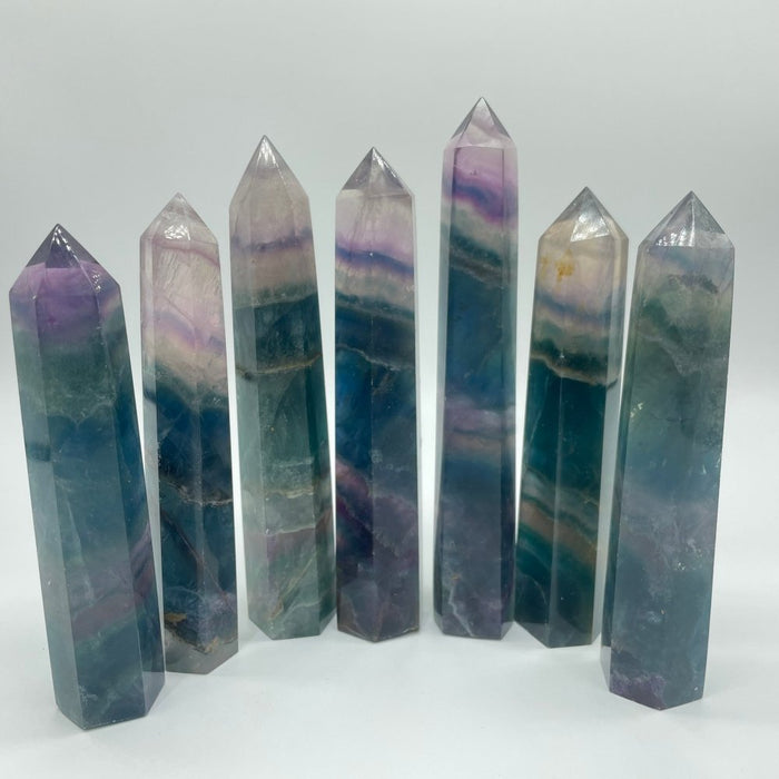 Blue Purple Fluorite 4-6in Tower Wholesale