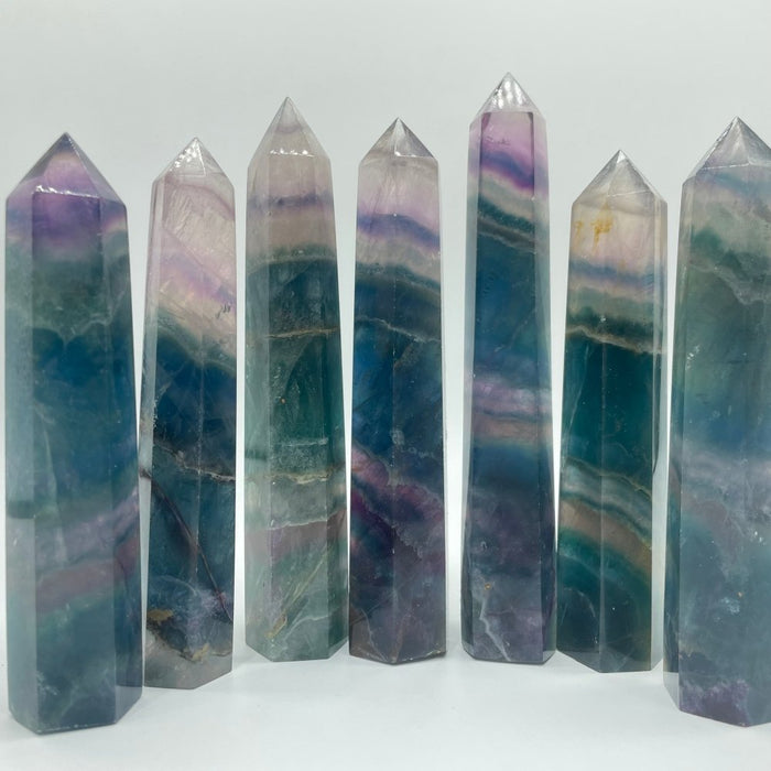 Blue Purple Fluorite 4-6in Tower Wholesale