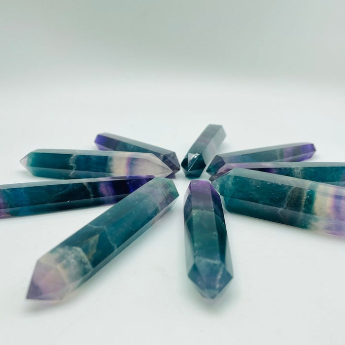 Blue Purple Fluorite Double Point Tower Wholesale