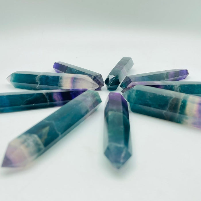 Blue Purple Fluorite Double Point Tower Wholesale