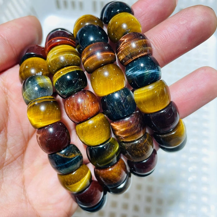 Blue Red Yellow Mixed Color Tiger Eye Bracelet Crystal Wholesale