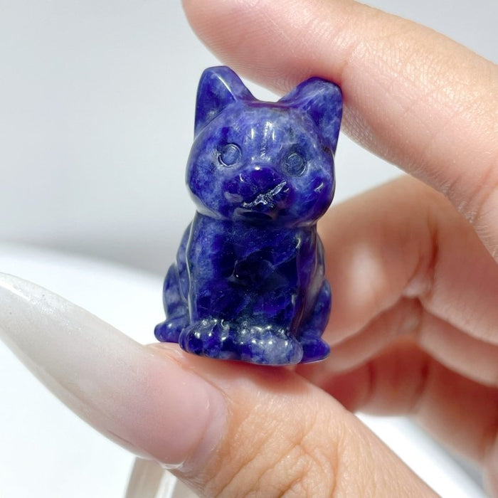 Blue Sodalite Cat Carving Wholesale