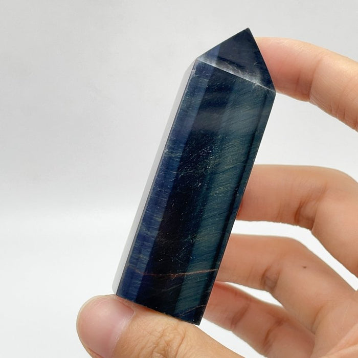 Blue Tiger Eye Four-Sided Tower Points Wholesale