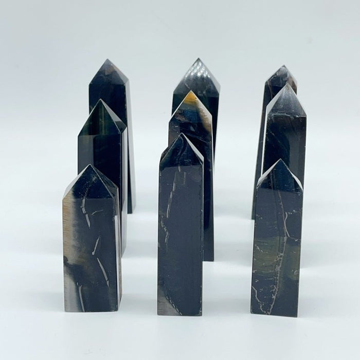 Blue Tiger Eye Four-Sided Tower Points Wholesale