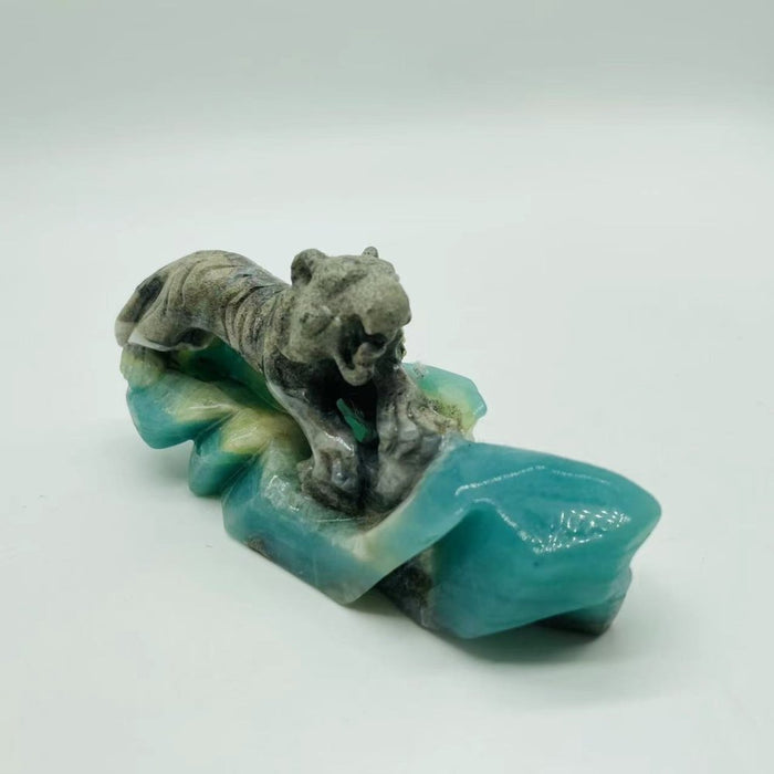 Caribbean Calcite Tiger Carving