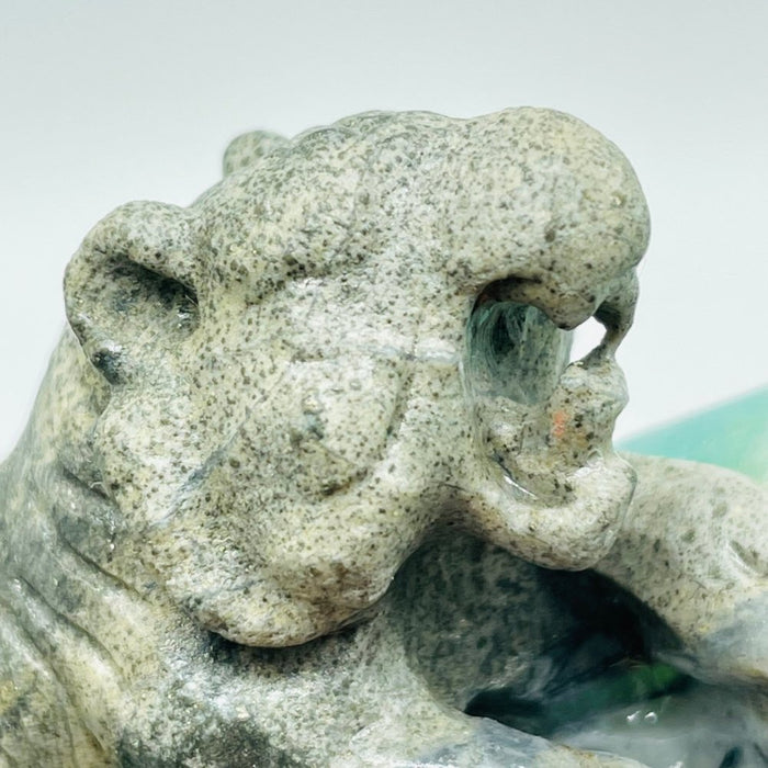 Caribbean Calcite Tiger Carving