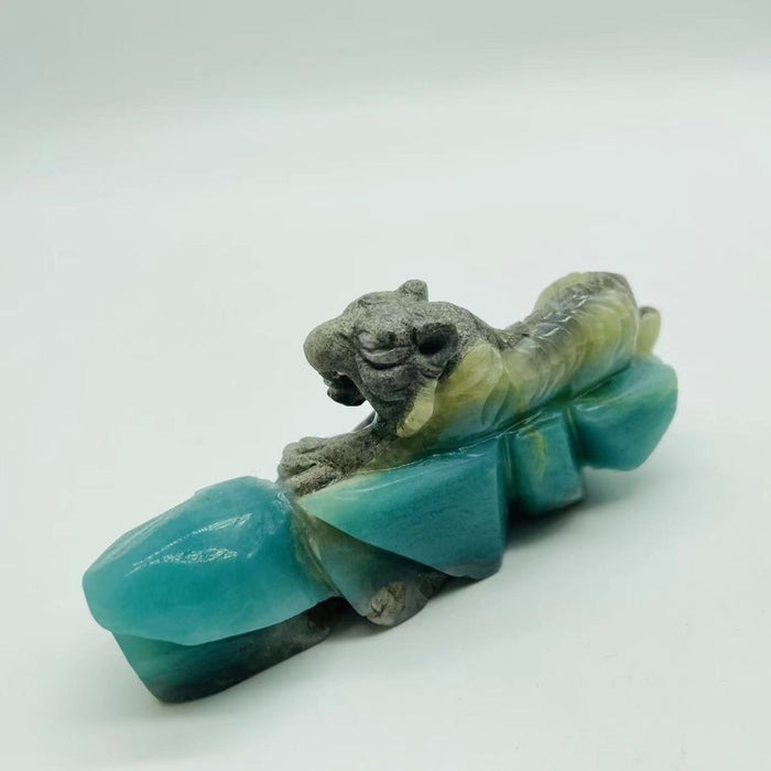 Caribbean Calcite Tiger Carving