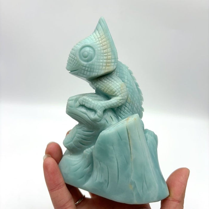 Caribbean Calcite Lizard Crystal Carving