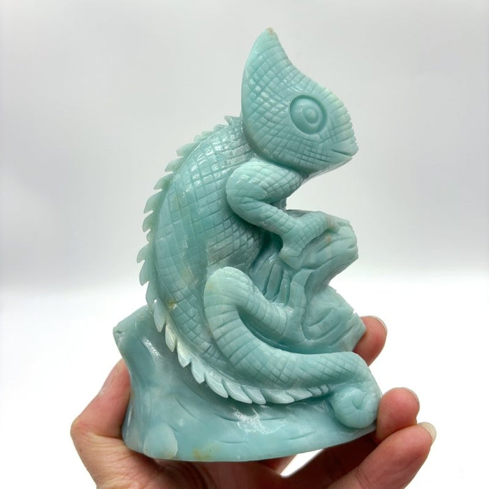 Caribbean Calcite Lizard Crystal Carving