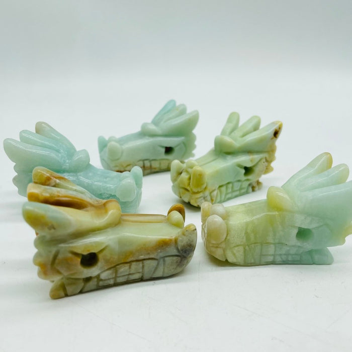 Caribbean Calcite & Rose Quartz Dragon Head Carving Wholesale
