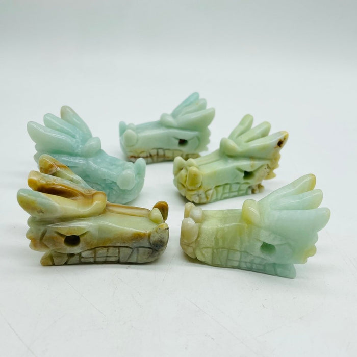 Caribbean Calcite & Rose Quartz Dragon Head Carving Wholesale